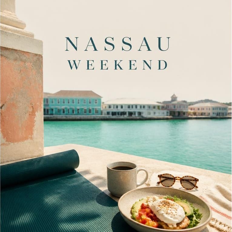 A mat, coffee and brunch on the Nassau harbourfront