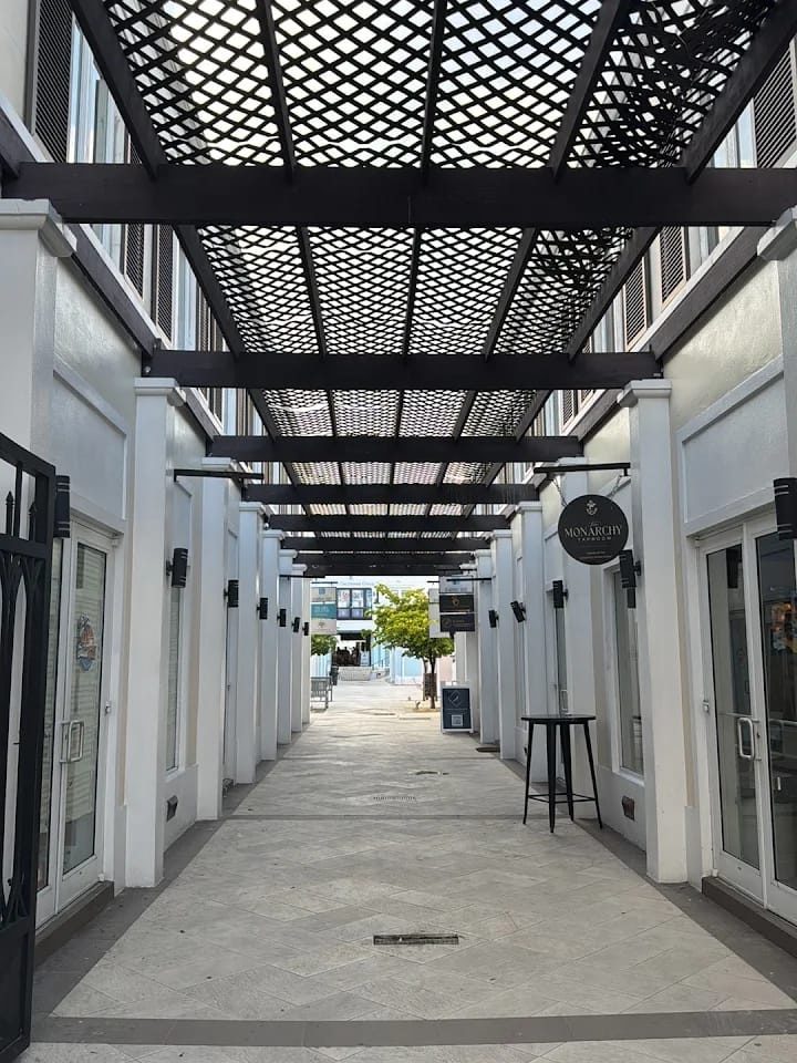The covered walkway outside ROOTZ
